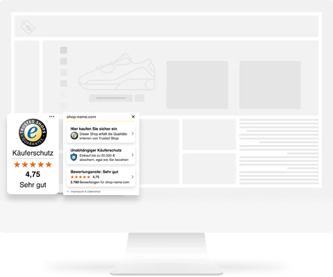 Grafik: Ein Online-Shop mit dem Trusted Shops Trustbadge